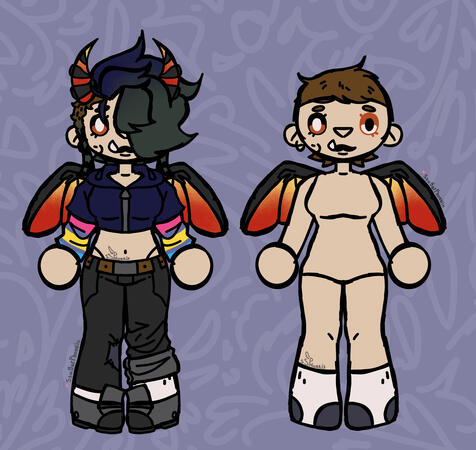 Tall chibi ref sheet&#39;s (flat color only): $35 (+$10 for extra body)